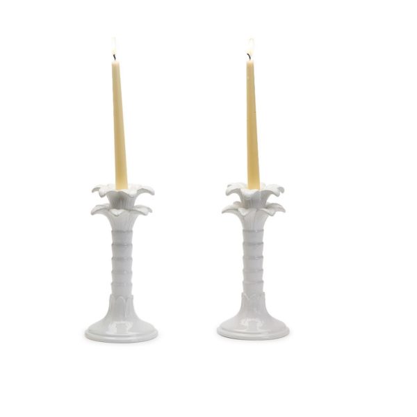 Palm Leaf Taper Candlestick Holder