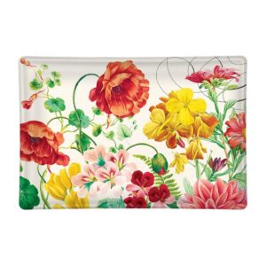 Poppies and Posies Rectangular Glass Soap Dish
