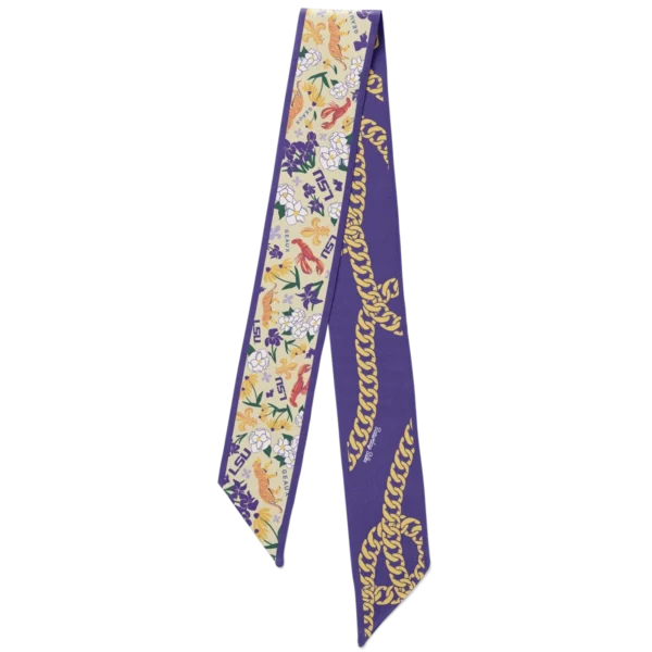 Saturday Silks LSU Tigers Skinny Scarf
