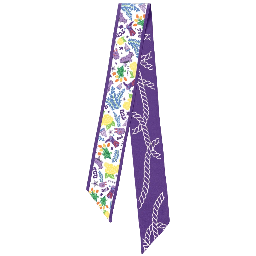 Saturday Silks TCU Horned Frogs Skinny Scarf