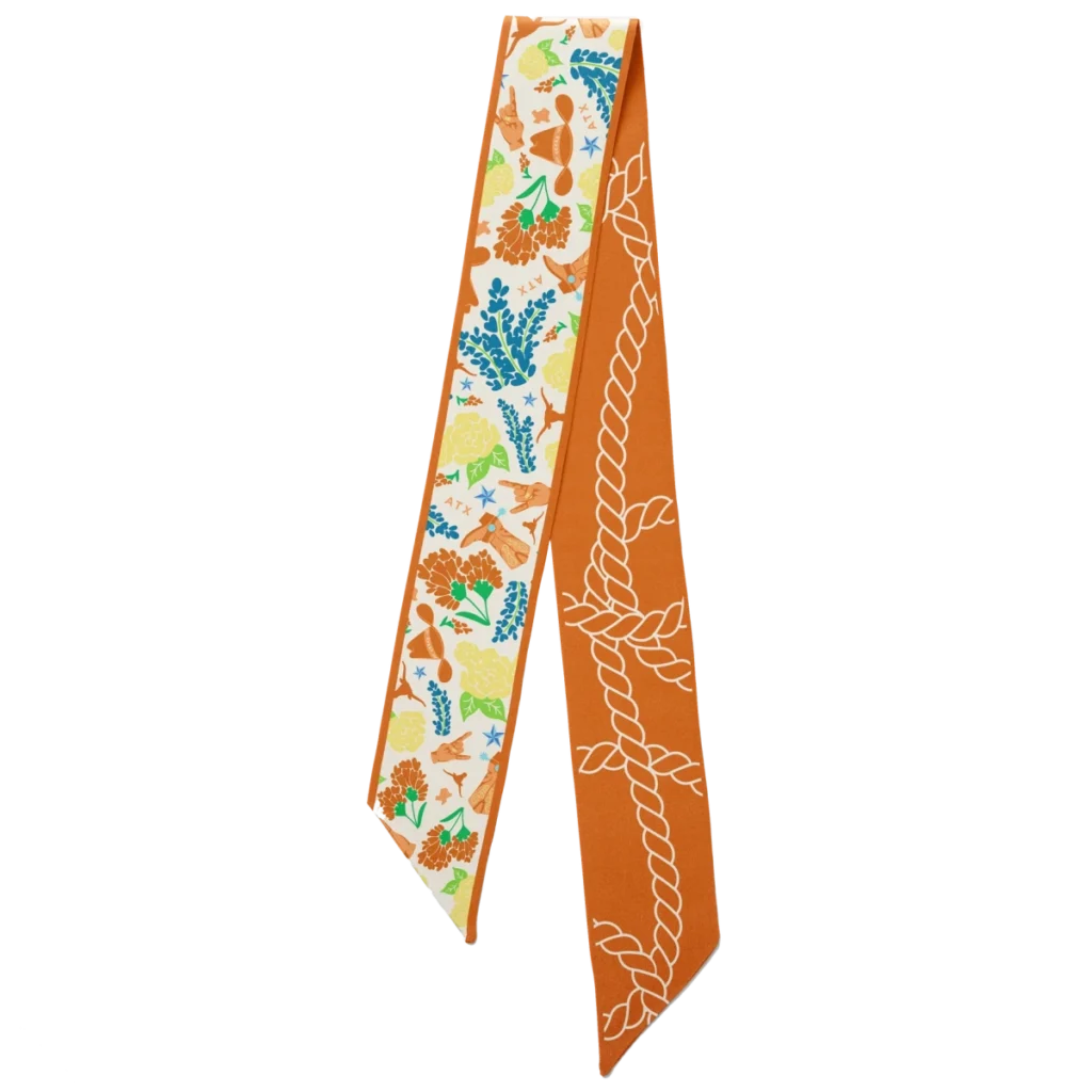 Saturday Silks Texas Longhorns Skinny Scarf