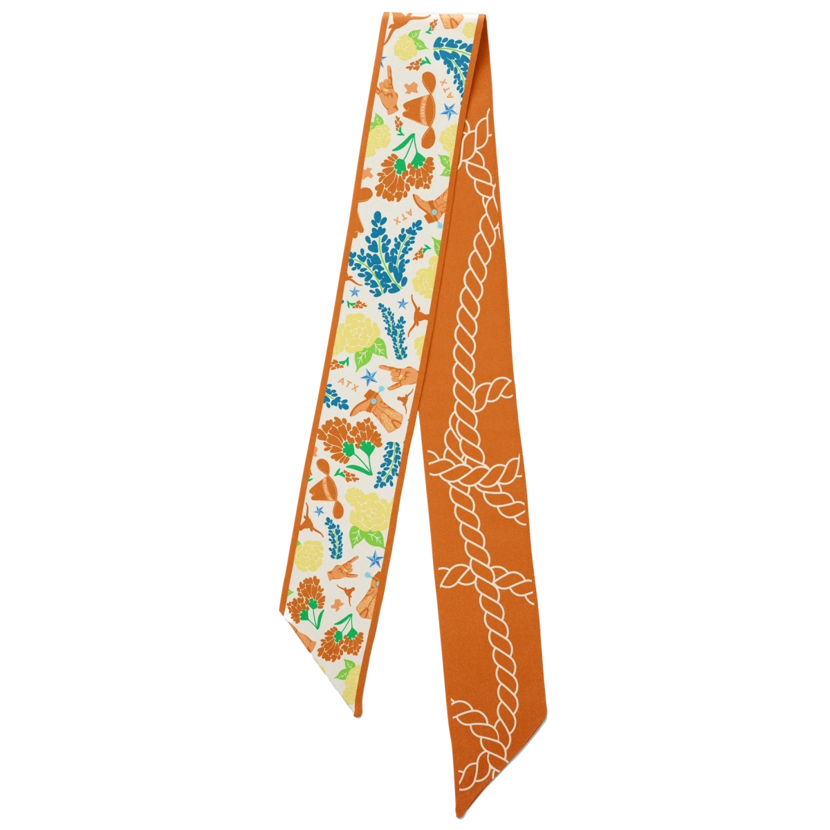 Saturday Silks Texas Longhorns Skinny Scarf