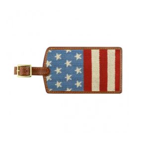 Stars and Stripes Needlepoint Luggage Tag