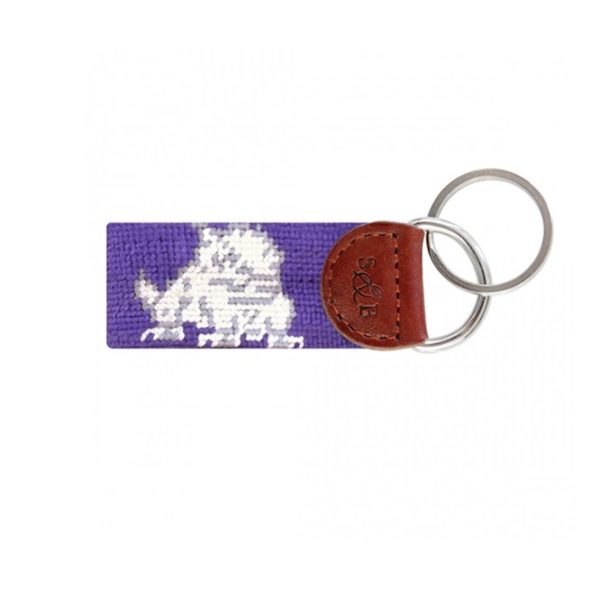 TCU Needlepoint Key Fob - Purple