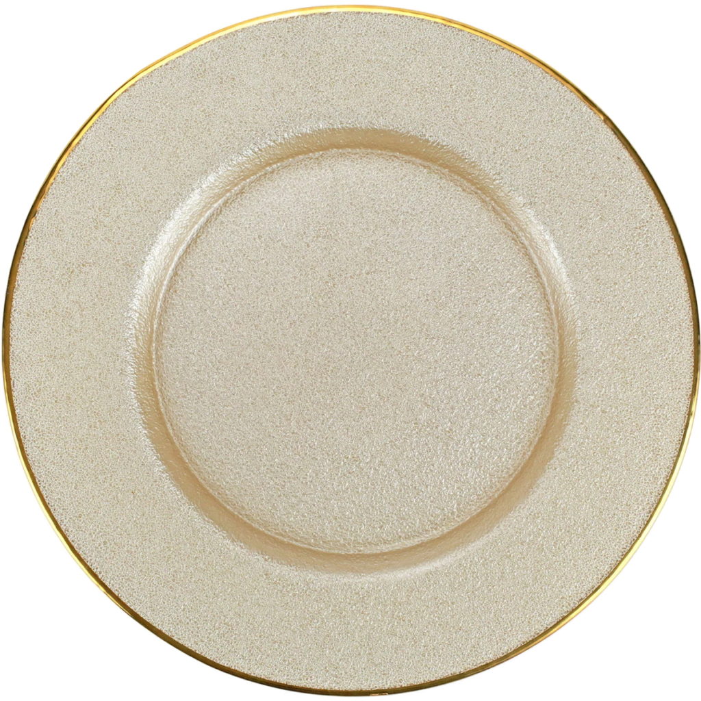Vietri Metallic Glass Service Plate Charger - Pearl