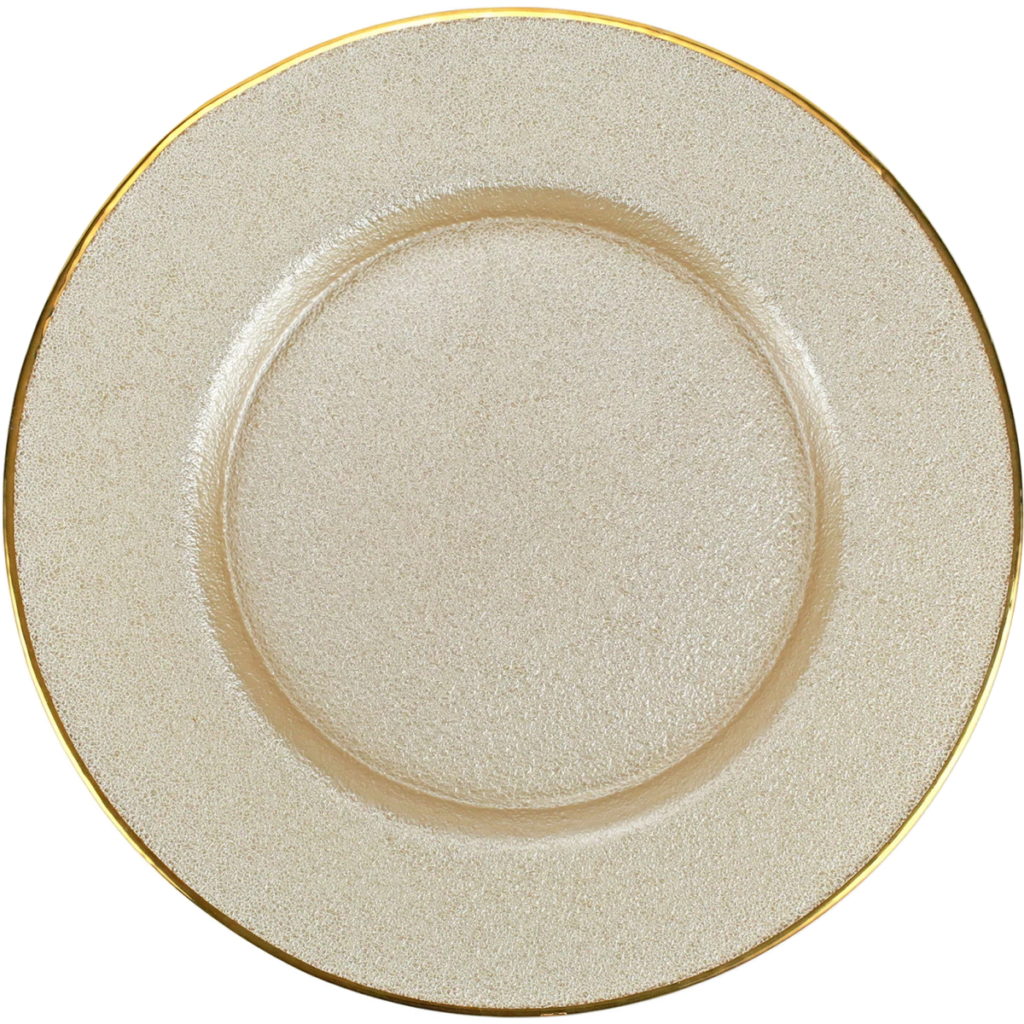 Vietri Metallic Glass Service Plate/Charger Pearl Berings