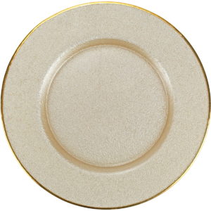 Vietri Metallic Glass Service Plate Charger - Pearl