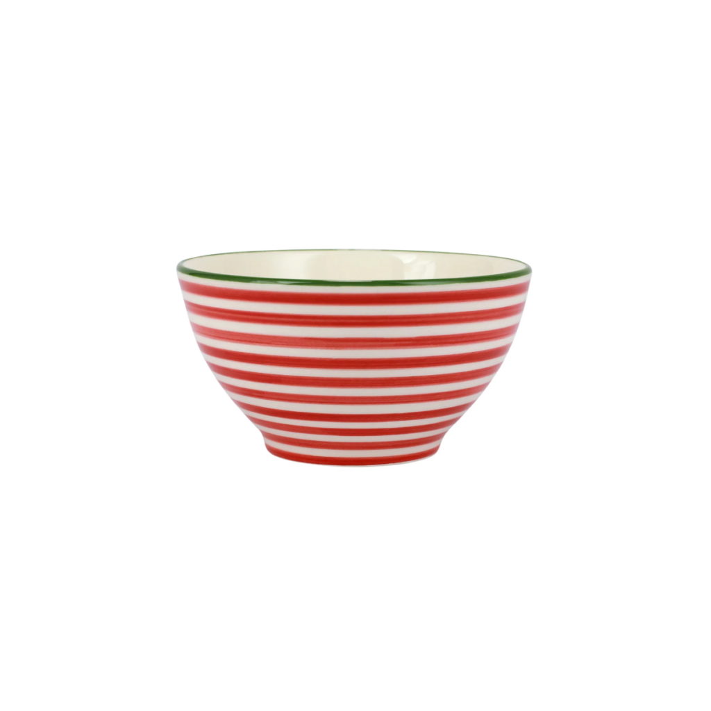 Vietri Mistletoe Stripe Cereal Bowl