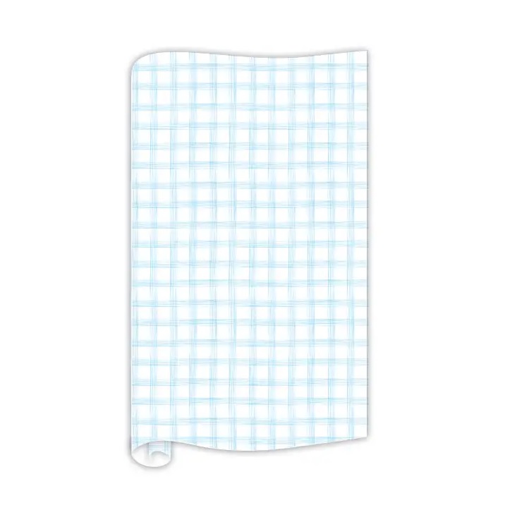 Handpainted Delicate Blue Plaid Wrapping Paper