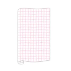 Hand Painted Delicate Pink Plaid Wrapping Paper