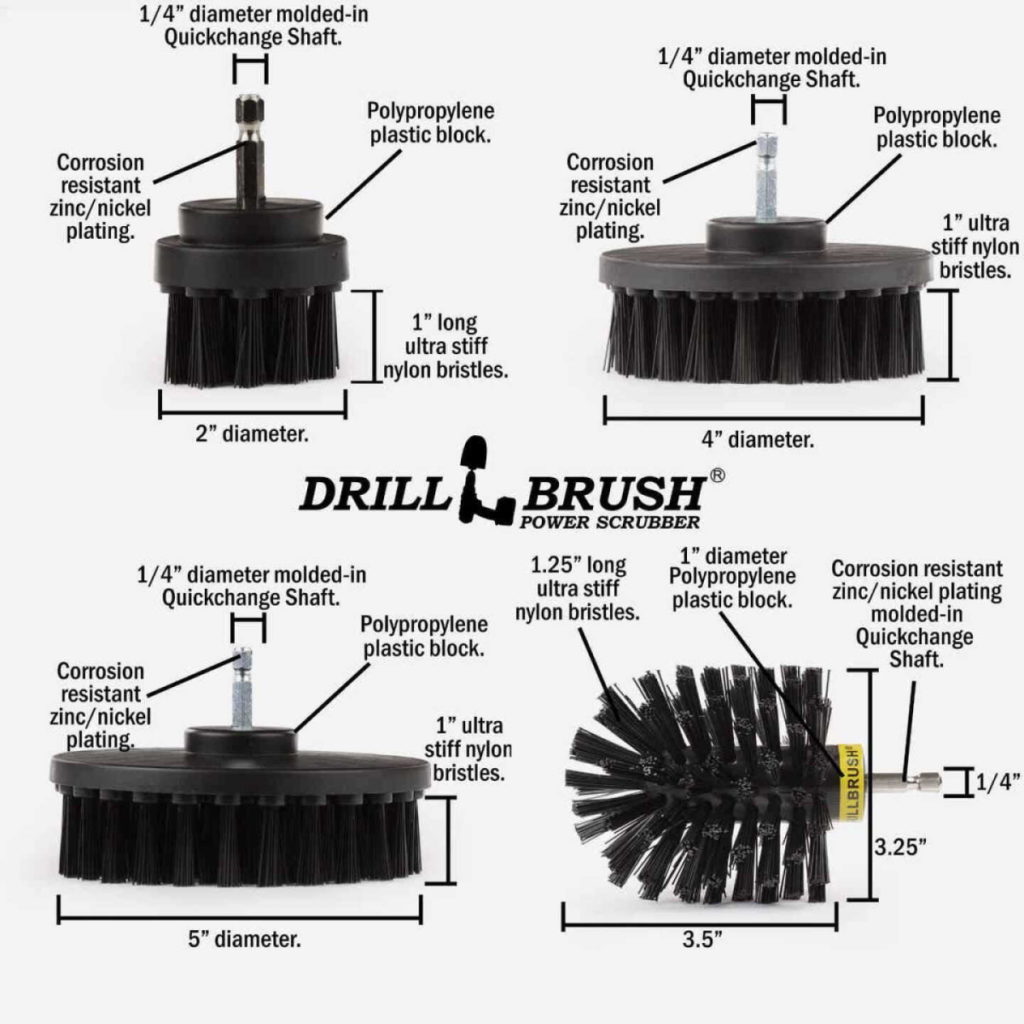 Grill Brush by Drillbrush Cordless Drill Power BBQ brush Safe (no