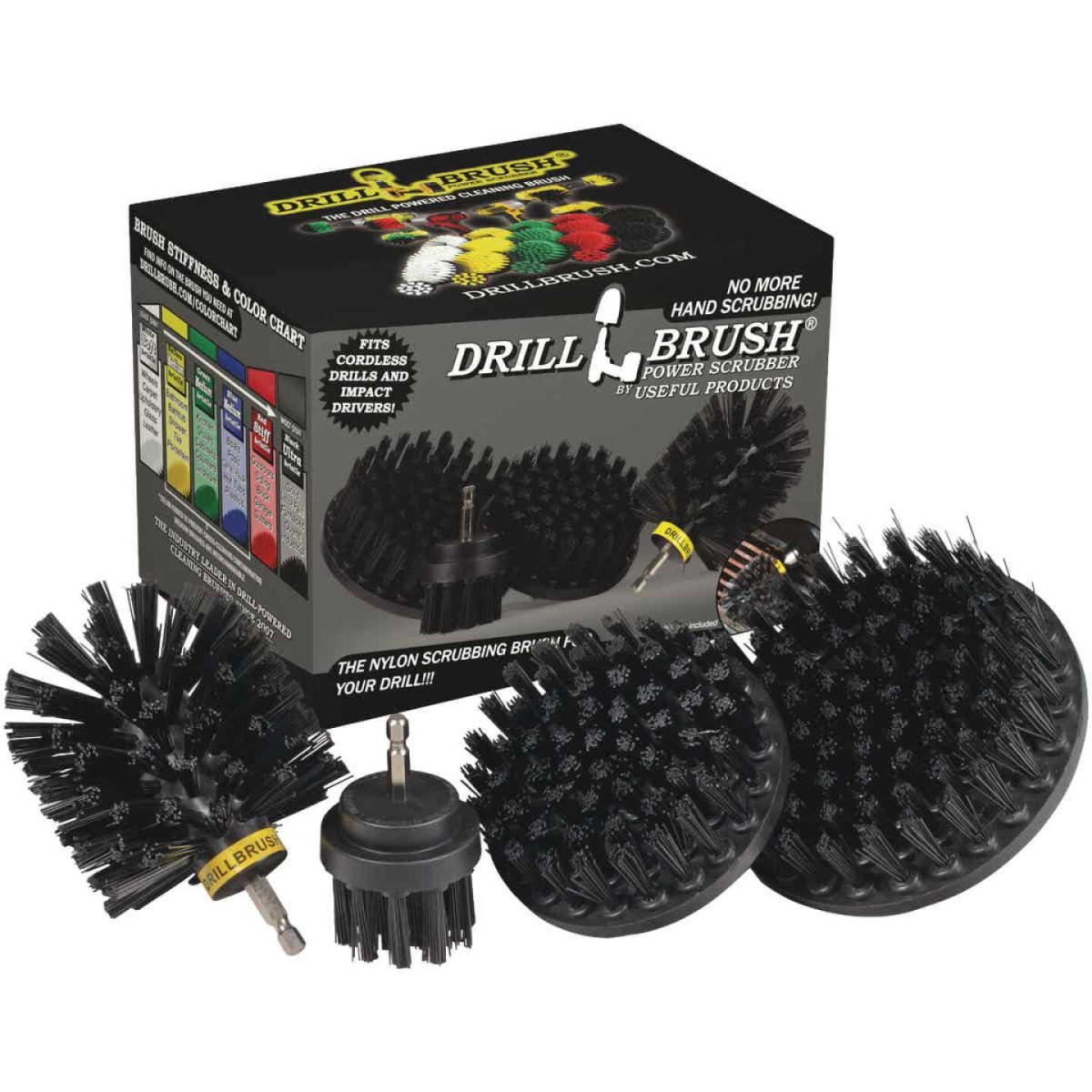 Drill Powered Attachment Safe Grill Brush Kit - Clean BBQ Grills - Wood Stoves - Outdoor Fireplace by Drillbrush
