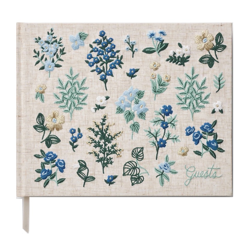 Rifle Paper Co. Wildwood Floral Embroidered Guest Book