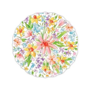 Hand Painted Spring Floral Posh Die-Cut Paper Placemat