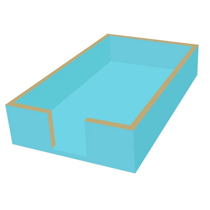 Guest Towel Holder Wood Aqua/Gold