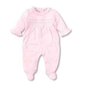 Hand Smocked CLB Charmed Pink Footie