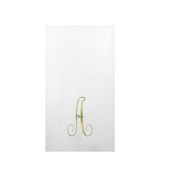 Linun Gold Antoinette Initial Guest Paper Napkins