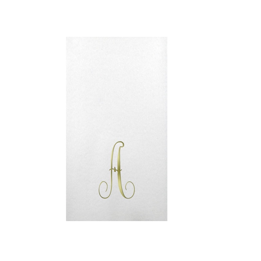 Linun Gold Antoinette Initial Guest Paper Napkins Linun Gold Antoinette Initial Guest Paper Napkins