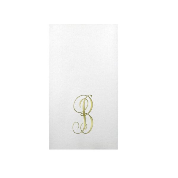 Linun Gold Antoinette Initial Guest Paper Napkins