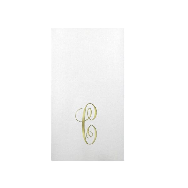 Linun Gold Antoinette Initial Guest Paper Napkins