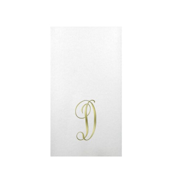 Linun Gold Antoinette Initial Guest Paper Napkins
