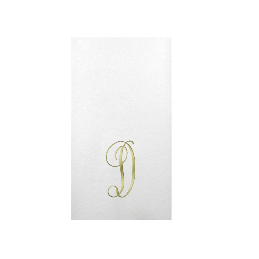 Linun Gold Antoinette Initial Guest Paper Napkins