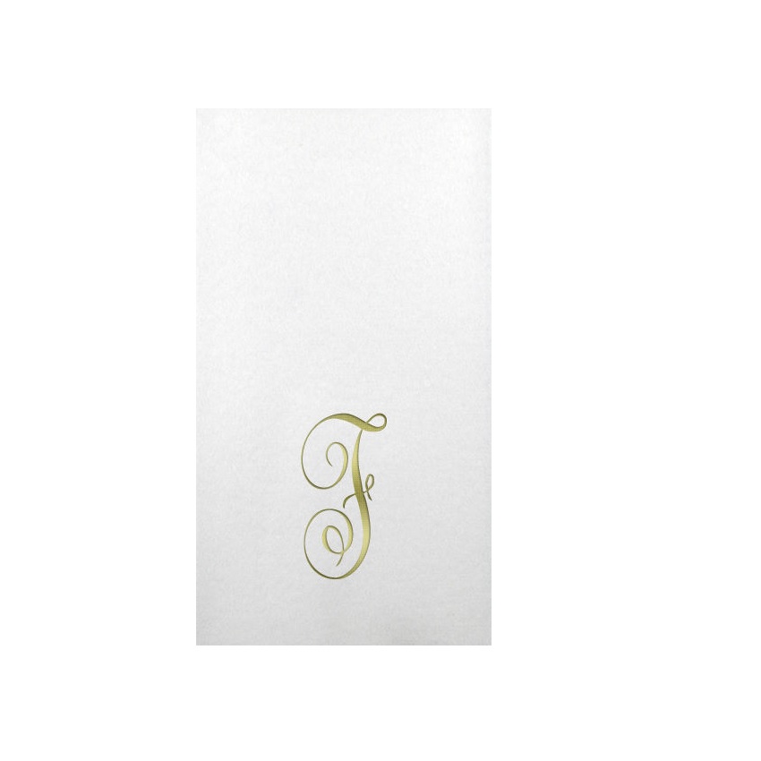 Linun Gold Antoinette Initial Guest Paper Napkins