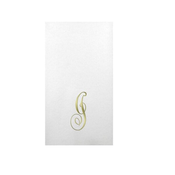 Linun Gold Antoinette Initial Guest Paper Napkins
