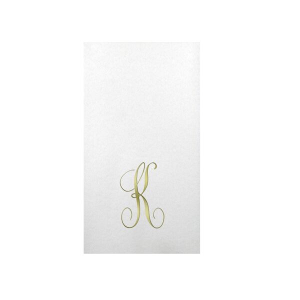 Linun Gold Antoinette Initial Guest Paper Napkins
