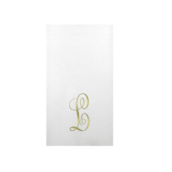 Linun Gold Antoinette Initial Guest Paper Napkins