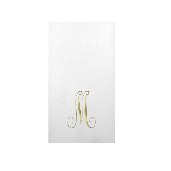 Linun Gold Antoinette Initial Guest Paper Napkins