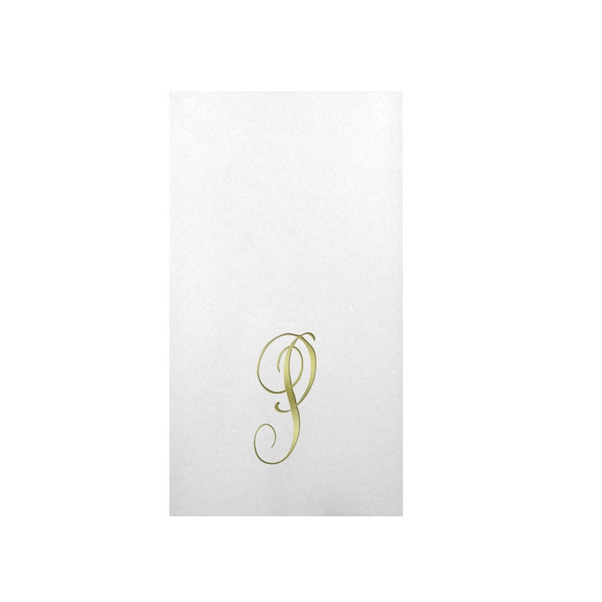 Linun Gold Antoinette Initial Guest Paper Napkins