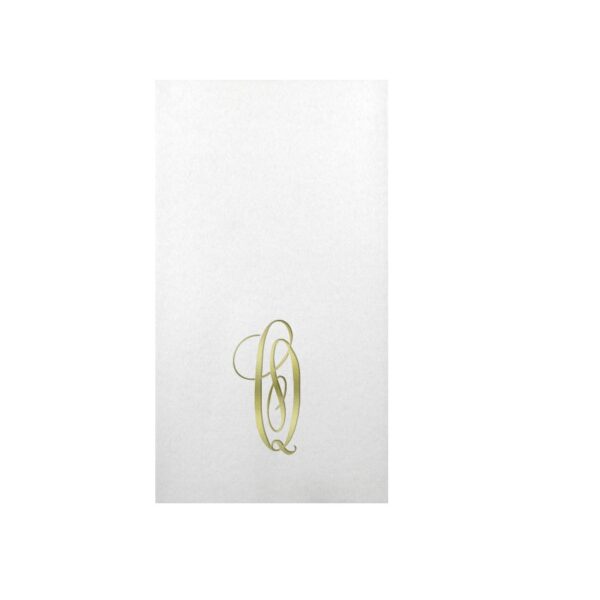Linun Gold Antoinette Initial Guest Paper Napkins