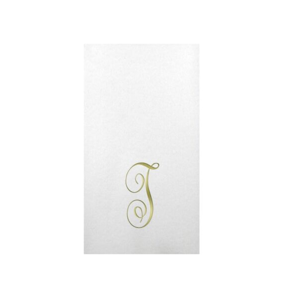 Linun Gold Antoinette Initial Guest Paper Napkins