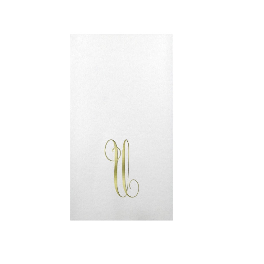 Linun Gold Antoinette Initial Guest Paper Napkins