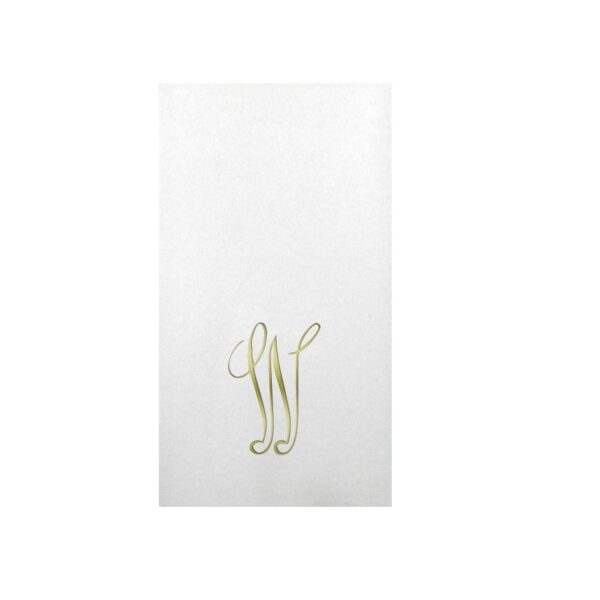 Linun Gold Antoinette Initial Guest Paper Napkins
