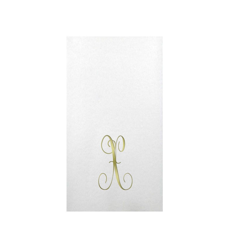 Linun Gold Antoinette Initial Guest Paper Napkins