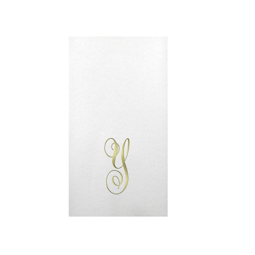 Linun Gold Antoinette Initial Guest Paper Napkins
