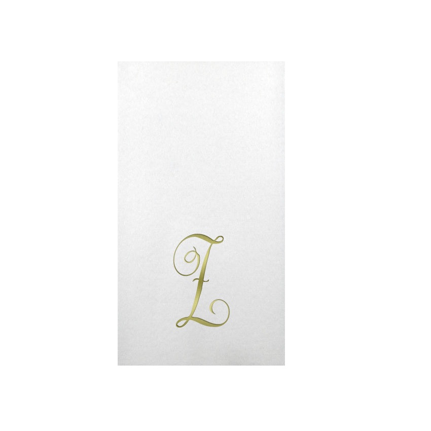 Linun Gold Antoinette Initial Guest Paper Napkins