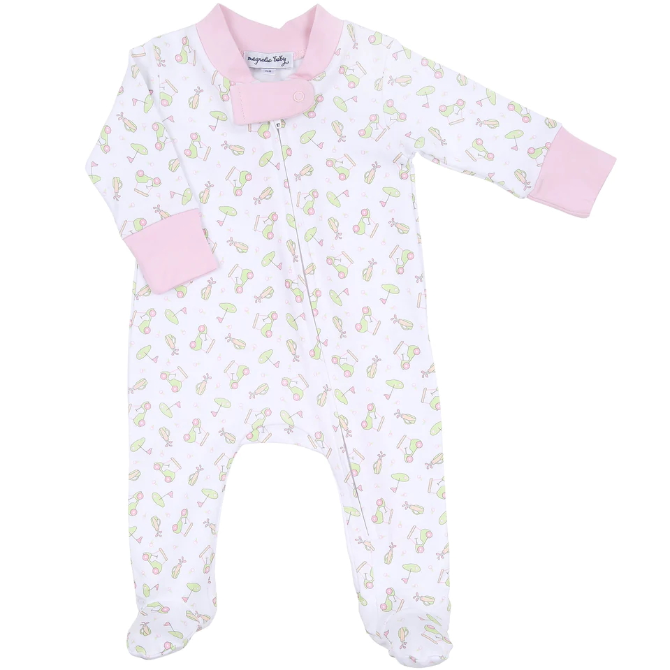 Magnolia Baby on the Green Printed Footie - Pink
