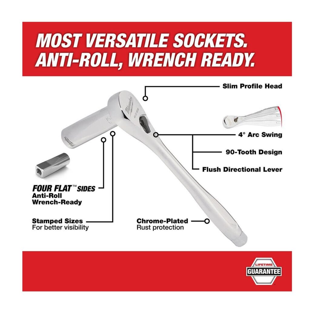 Milwaukee 3/8" Drive 32pc Ratchet & Socket Set - Metric