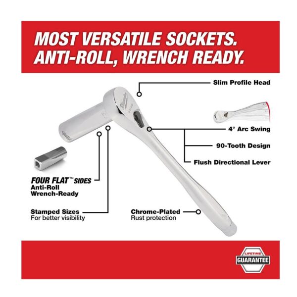 Milwaukee 3/8" Drive 32pc Ratchet & Socket Set - Metric