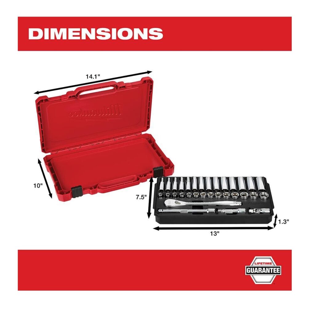 Milwaukee 3/8" Drive 32pc Ratchet & Socket Set - Metric