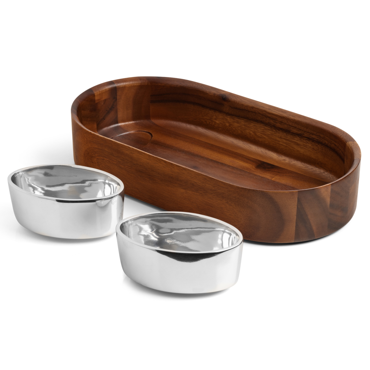 Nambé Oblong Nest Chip & Dip Berings