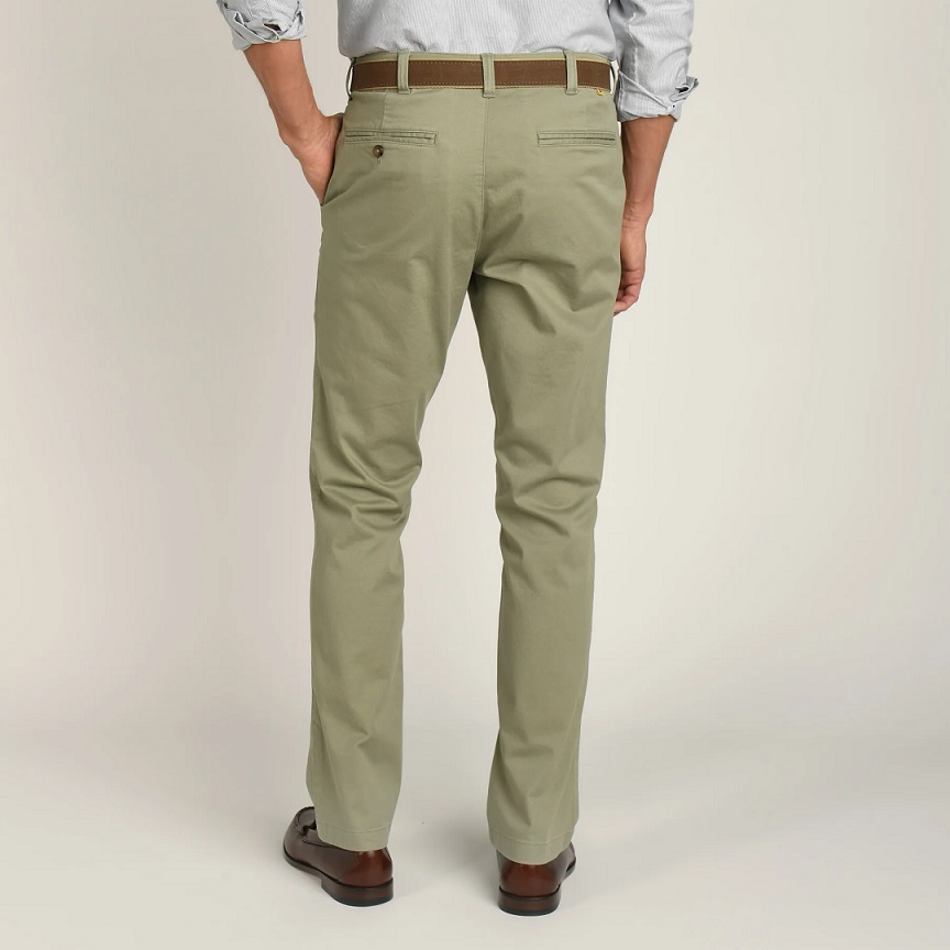 Classic Fit Gold School Chino - Shadow Green | Berings