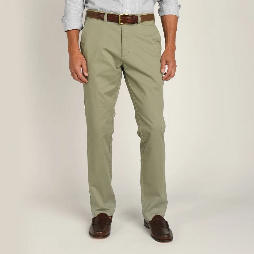Classic Fit Gold School Chino - Shadow Green | Berings