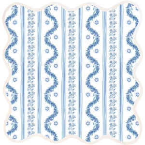 Square Scalloped Boxwood Garden Placemat - Delft Blue