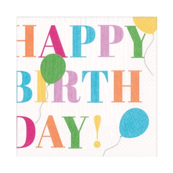 Birthday Surprise Luncheon Paper Napkins in White