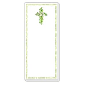 Greenery Floral Cross Skinny Notepad