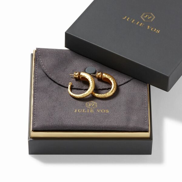 Small Gold Hammered Hoop Earrings